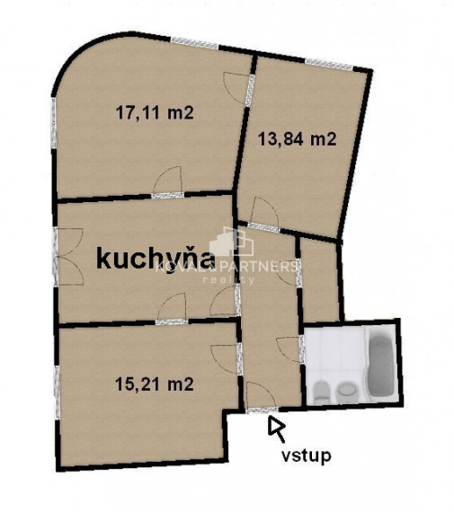 Na prenájom 3-izbový byt, centrum, Nitra
